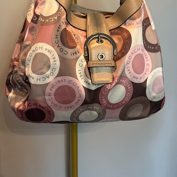 Coach snaphead sateen  Pink and Brown Retro Hobo Bag NWOT - Picture 4 of 16